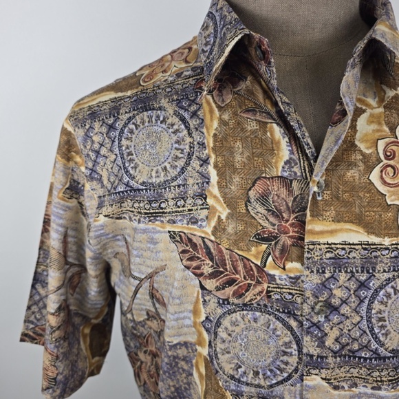Tori Richard Honolulu Mens XL Patterned Floral Hawaiian Button Down S/S Shirt - Picture 2 of 8
